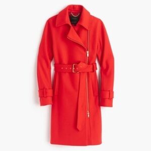 J-crew wool coat red
